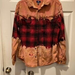 George Orange and Tan Plaid Shirt